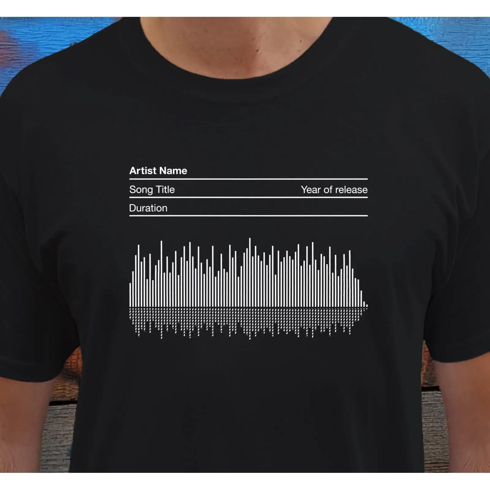 Music Song Audio - Kişiselleştirilmiş Soundwave Tişört El Tasarımı Şarkı